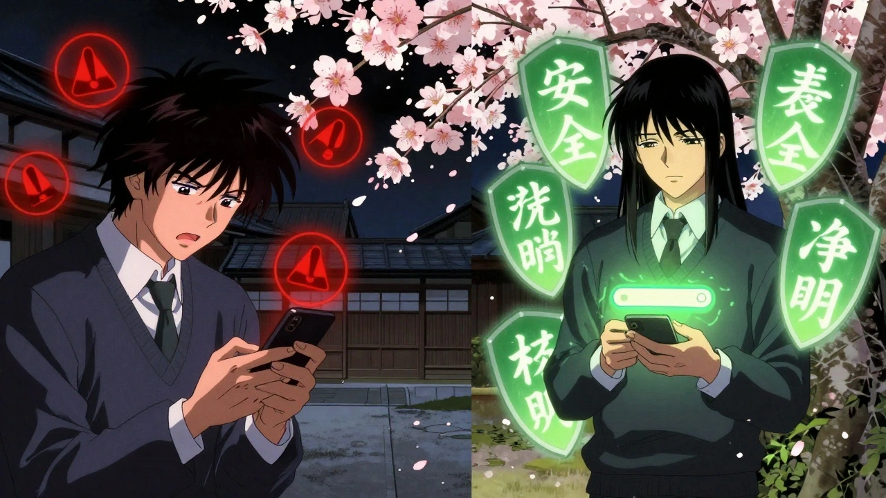 Scène divisée : d&#039;un côté un téléphone non sécurisé, de l&#039;autre une messagerie médicale protégée avec des boucliers lumineux.