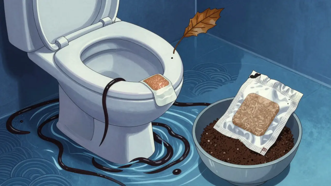 Un patch de fentanyl est jeté aux toilettes tandis qu'un patch de nicotine est mélangé au marc de café.