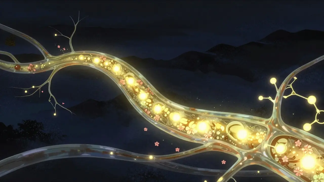 Flux lumineux montrant la différence de durée d'effet dans le corps.