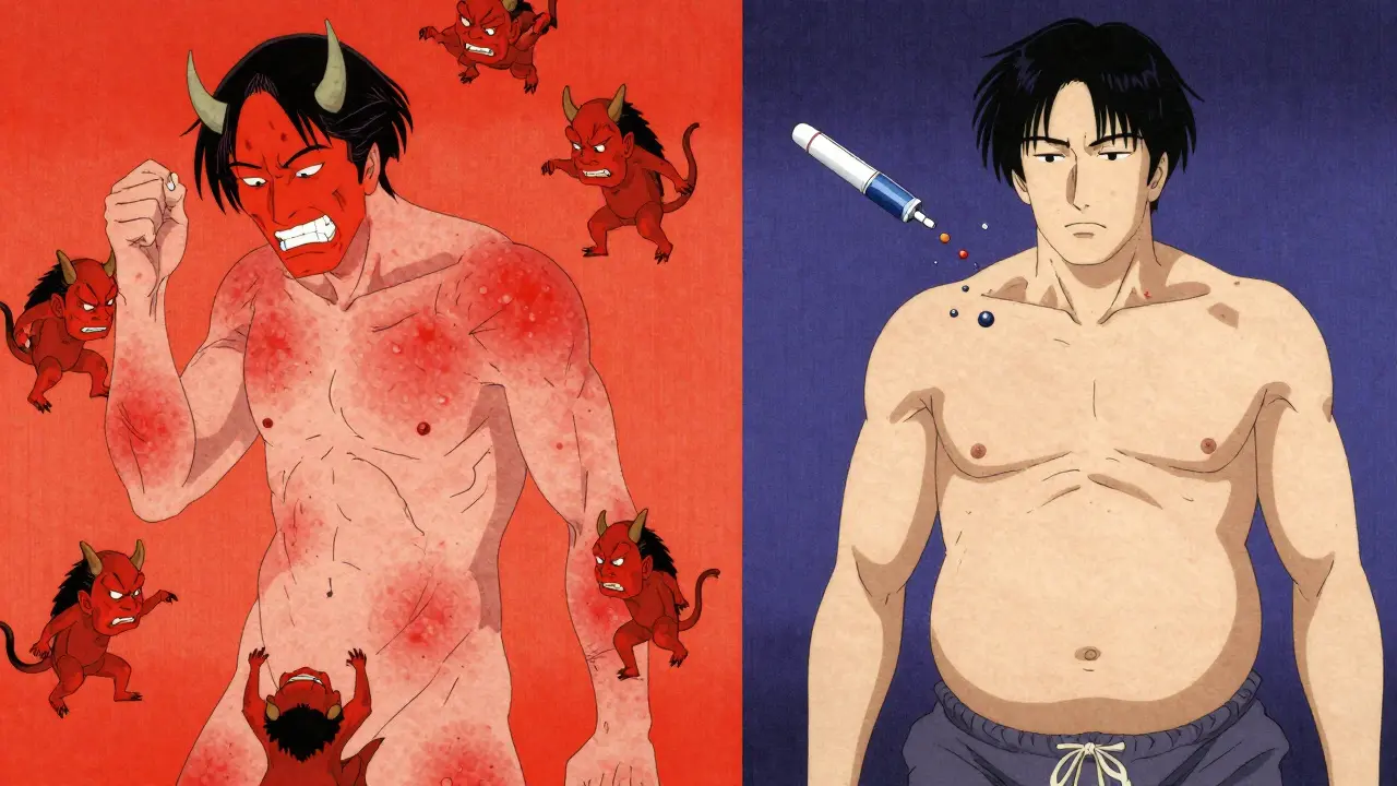 Comparaison visuelle des deux types d'angioœdème en style manga