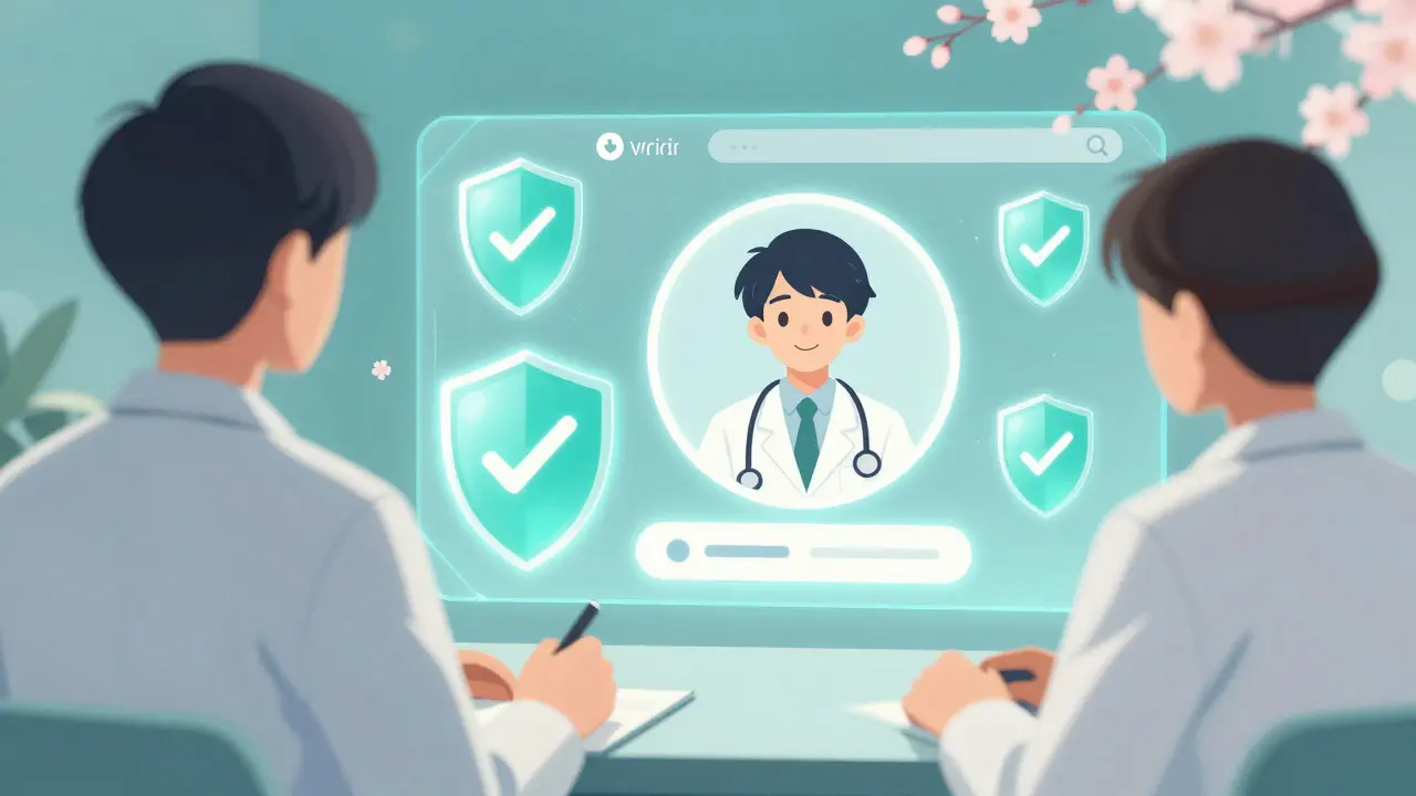 Interface de pharmacie en ligne sécurisée avec médecin virtuel