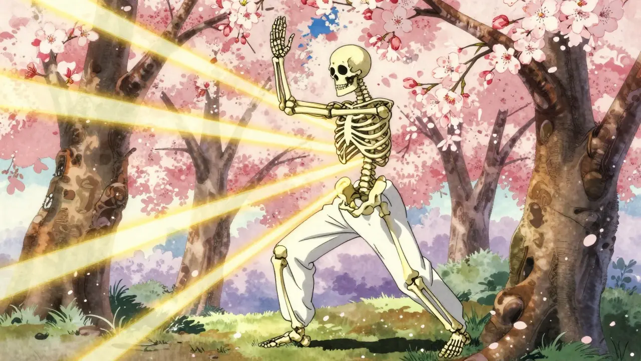 Squelette renforcé par la vitamine D et le calcium dans un style artistique